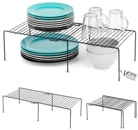 VILDE Prídavná polica, roztiahnuteľná, nastaviteľná šírka 35 - 48cm, čierna EXTENSIBLE