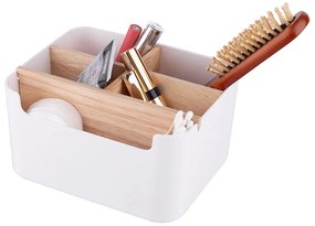 Organizér s bambusovými prepážkami, biely OWELEK, 18x14x10
