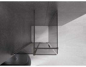 Mexen Velar, sprchový kút s posuvnými dverami 110 x 110 cm, 8mm šedé sklo, brúsený grafit, 871-110-110-41-95