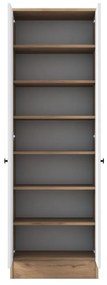 Biela/prírodná šatníková skriňa v dekore orecha 60x183 cm Theresa - Kalune Design