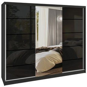 Šatníková skriňa SERENITY 232 cm čierny lesk MGB SERENITY SZP8/0/B/B/0/HIAL