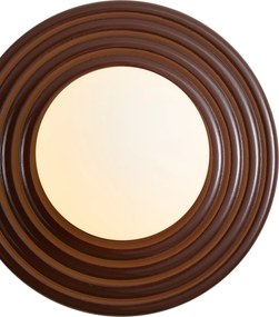 Retro nástenná lampa hnedá s okrúhlym opálovým sklom 20 cm IP44 - Lila