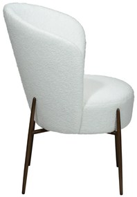 ORBIT ČALÚNENÁ STOLIČKA white bouclé/antique brass