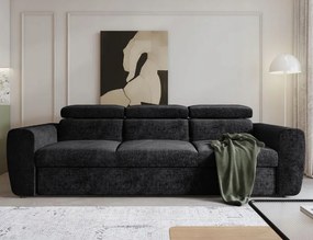 Krásna pohovka s funkciou spania Napoli v čiernej farbe, ideálna do obývačky