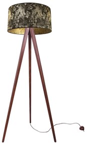 Stojacia lampa Werona, 1x textilné tienidlo so vzorom (výber zo 6 farieb), (výber zo 6 farieb konštrukcie)