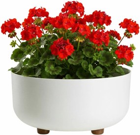 Plastový květináč na nožičkách TERRA 14,4x29,7 cm krémový