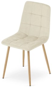 AKCIA Svetlobéžová zamatová stolička KARA II. akosť