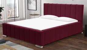 Čalúnená posteľ Sweet s matracom, roštom a úložným priestorom - Bordó - šírka 120cm