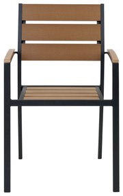 Súprava 6 jedálenských stoličiek svetlé drevo/čierna VERNIO Beliani