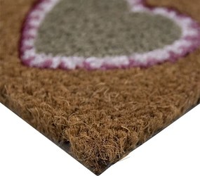 Rohožka z kokosových vlákien so srdiečkami Hearts All - 75 * 45 * 2cm