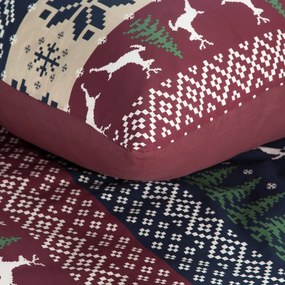 VIANOČNÉ RENFORCÉ OBLIEČKY SKANDY 140X200 CM, 1 KS 70X80 CM VZOROVANÉ