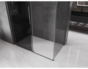 Mexen Velar, sprchový kút s posuvnými dverami 130 x 75 cm, 8mm šedé sklo, grafit brúsený, 871-130-075-41-66
