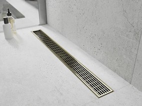 Mexen Flat 360°, nerezový sprchový žľab vzor M33 80 cm, zlatá lesklá, 1533080-40