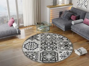 Protišmykový koberec Patchwork sivý
