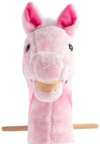 Baby Mix Hobby Horse so zvukom a kolieskami Rosieružová, 95 x 23 x 23 cm