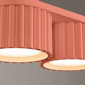 Stropné svietidlo Aura, 2x ružové hliníkové tienidlo, (6 cm)