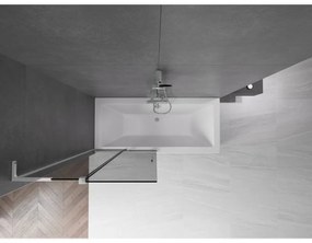 Mexen Velar L, 2-krídlová posuvná vaňová zástena 95 x 150 cm, 8mm šedé sklo, chrómový profil, 896-095-003-41-01