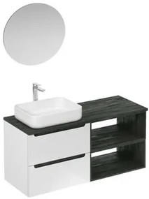 Kúpeľňová zostava s umývadlom vrátane umývadlovej batérie, vtoku a sifónu Naturel Stilla biela lesk KSETSTILLA015, 1 ks