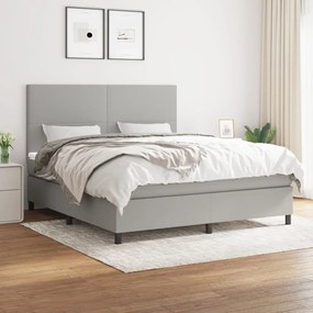 Boxspring posteľ s matracom svetlosivá 100x200 cm látka 3141625