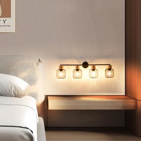 Brilagi - Bodové svietidlo BASKLITE 4xE27/15W/230V kaučukové drevo/čierna