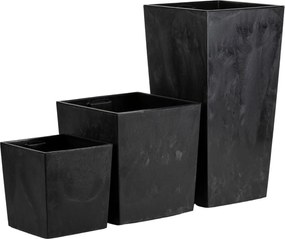 Květináč FLORE Beton 41x39,5x39,5 cm černý