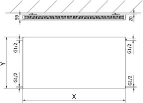 Mexen, Mexen Flat CF11 panelový radiátor 600 x 1200 mm, bočné pripojenie, 940 W, biely - W411F-060-120-00