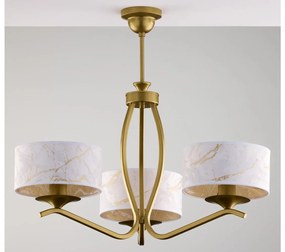Jupiter 2109 - Luster na tyči KASZMIR 3xE27/15W/230V biela/zlatá/mramorový dekor