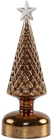 Bronzový svietiaci sklenený vianočný stromček Led M - Ø 8*35 cm