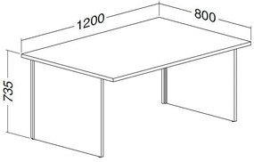 Stôl ProOffice A 80 x120 cm, buk
