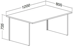 Stôl ProOffice A 80 x120 cm, buk