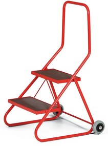 Oceľové mobilné schodíky, 2 stupne, výška plošiny 43 cm
