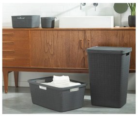 Tmavosivý kôš na bielizeň Curver Jute, 58 l