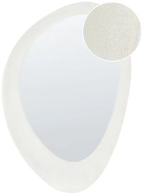 Nástenné zamatové zrkadlo 60 x 90 cm biele AUDES Beliani