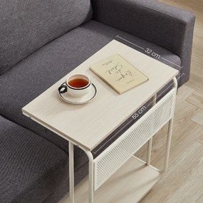 Odkladací stolík na kolieskach MIREZO 55x33cm, béžový