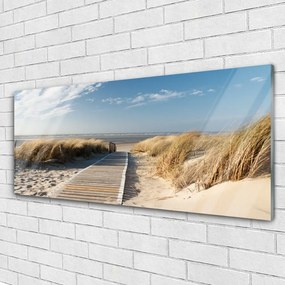 Obraz na akrylátovom skle Pláž chodník krajina 125x50 cm