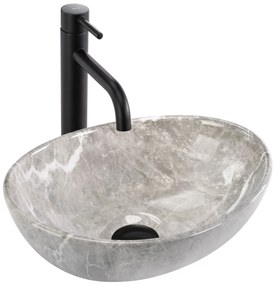 Rea Sofia Mini, umývadlo na dosku 350x260x125 mm, imitácia kameňa - šedá Grigio, REA-U9237