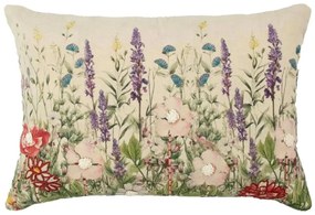 Béžový vankúš s divokými kvetmi Wild Flowers - 40*60*10cm