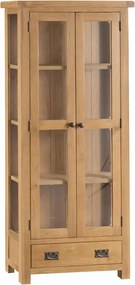 Presklená vitrína so zásuvkou 80x35x180 cm