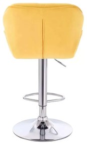 LuxuryForm DESIGN Barová stolička MILANO VELUR na striebornom tanier - žltá