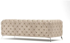 Béžová zamatová pohovka 225 cm Chelsea – Ropez