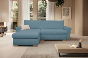 Rohová sedačka Helvetius, modrá látka