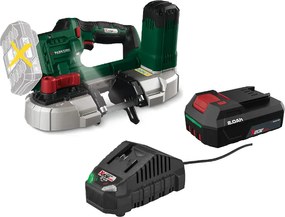 Parkside®  Aku pásová píla 20 V Pmba 20-Li A1 + Akumulátor 20 V/2 Ah + Nabíjačka 20 V/2,4 A  (800012935)