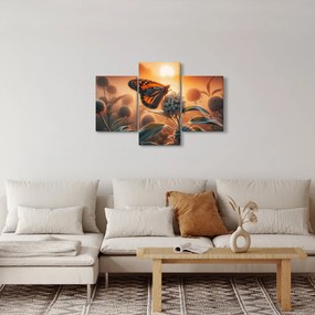 Obraz – Motýľ v zapadajúcom slnku (90x60 cm)