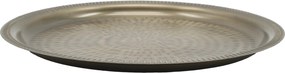 Mosadzný antik kovový podnos s vzorom Chic Antique – Ø 28,5*1,5 cm