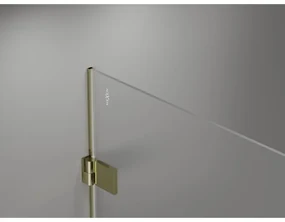 Mexen Lunar-B L, sklápací sprchový kút ľavý 70 x 70 cm, 8mm číre sklo, zlatý profil, 832L-070-070-50-00-L