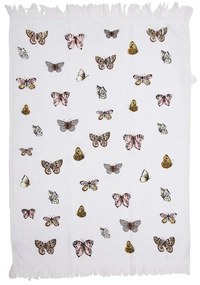 Biely froté kuchynský uterák s motýlikmi Butterfly Paradise - 40*66 cm