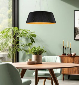 Candellux Čierne závesné LED svietidlo Umbria s dreveným dekorom 24W 31-24183