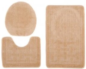 Sada kúpeľňových koberčekov MONO 1039 béžový 1422 3PC KRATKA