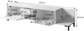 Cama Marmo TV stolík - biela