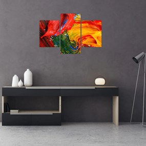 Obraz - Modrenie abstrakcie štetcom (90x60 cm)